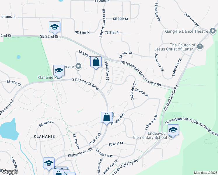 map of restaurants, bars, coffee shops, grocery stores, and more near 3731 257th Avenue Southeast in Issaquah