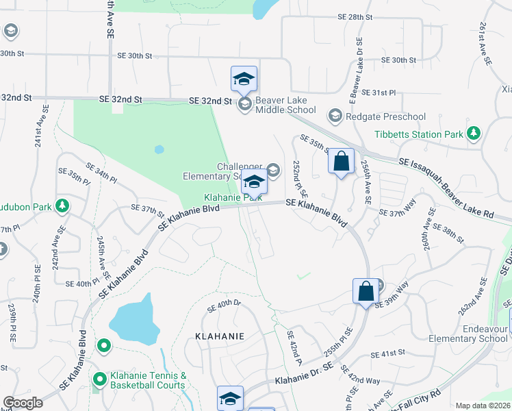 map of restaurants, bars, coffee shops, grocery stores, and more near 25025 Southeast Klahanie Boulevard in Issaquah