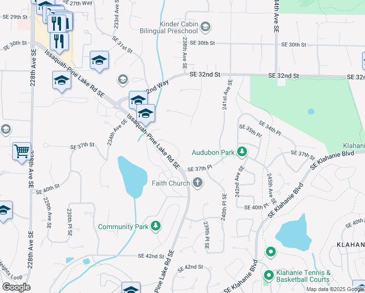map of restaurants, bars, coffee shops, grocery stores, and more near 23710 Southeast 36th Lane in Issaquah