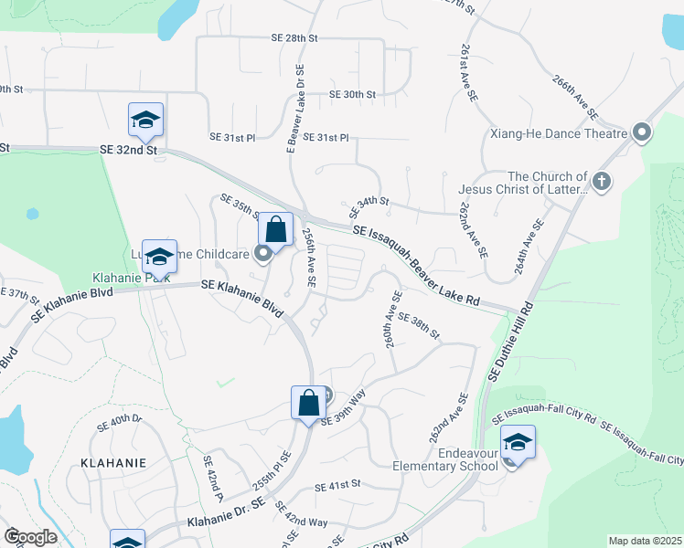 map of restaurants, bars, coffee shops, grocery stores, and more near 25736 Southeast 36th Place in Issaquah