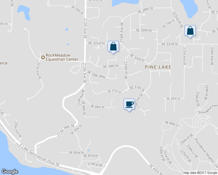 map of restaurants, bars, coffee shops, grocery stores, and more near 21422 Southeast 37th Street in Sammamish
