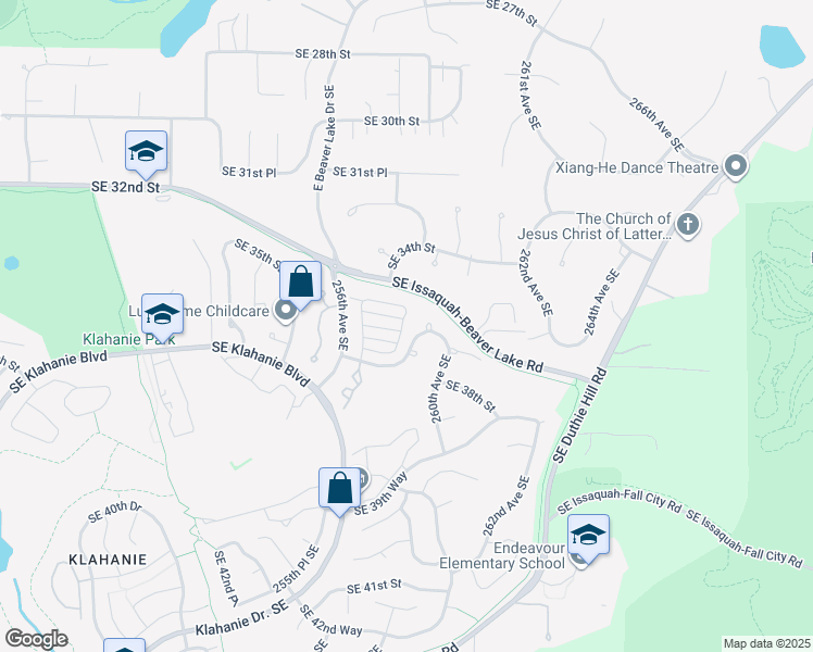 map of restaurants, bars, coffee shops, grocery stores, and more near 25940 Southeast 37th Way in Issaquah