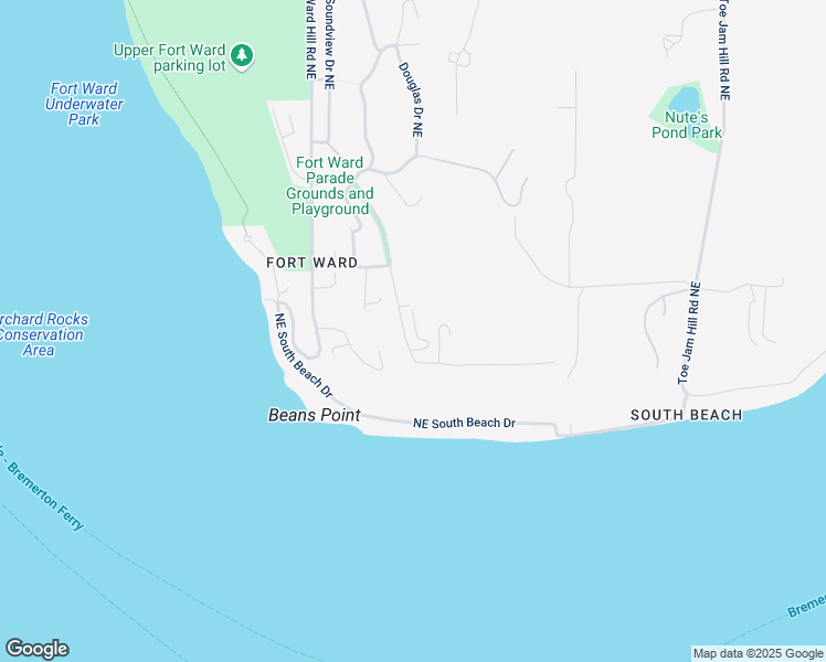 map of restaurants, bars, coffee shops, grocery stores, and more near 1574 Park View Drive Northeast in Bainbridge Island