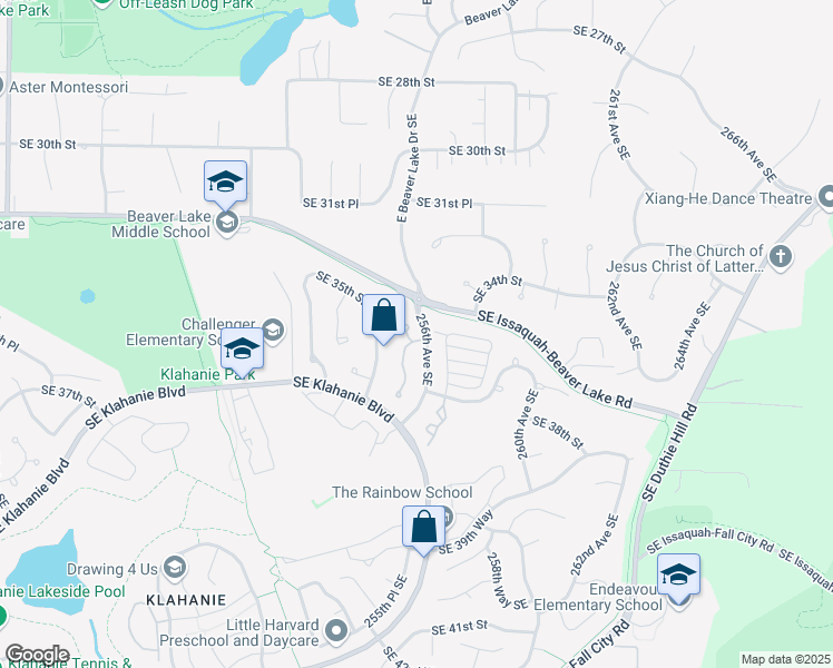 map of restaurants, bars, coffee shops, grocery stores, and more near 3527 257th Avenue Southeast in Issaquah