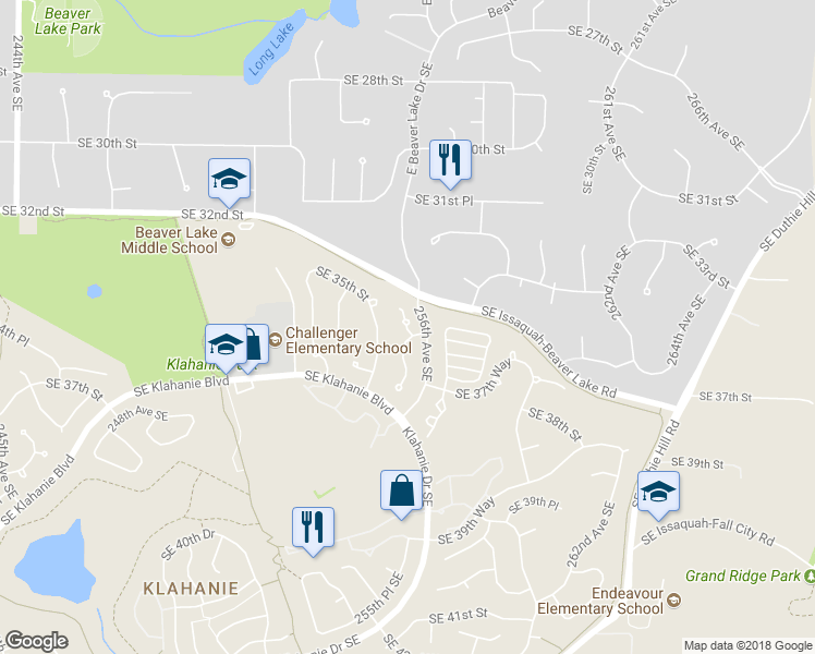 map of restaurants, bars, coffee shops, grocery stores, and more near 3508 255th Lane Southeast in Issaquah