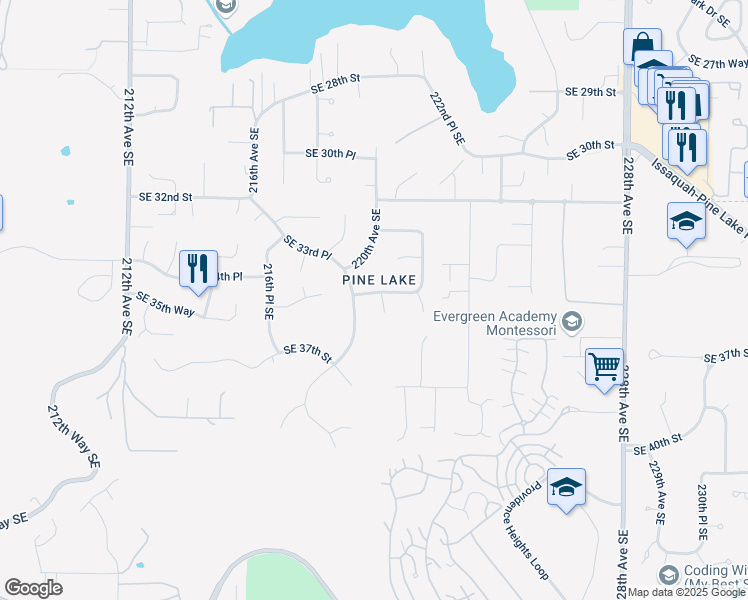 map of restaurants, bars, coffee shops, grocery stores, and more near in Sammamish