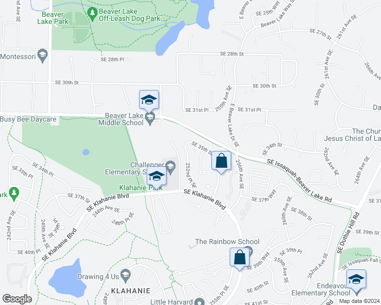 map of restaurants, bars, coffee shops, grocery stores, and more near 3522 252nd Place Southeast in Issaquah