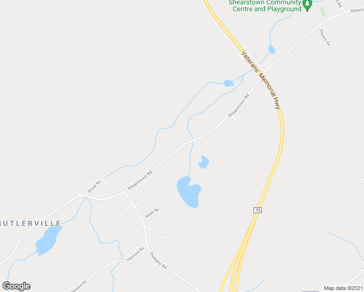 map of restaurants, bars, coffee shops, grocery stores, and more near Shearstown Road in South Dildo