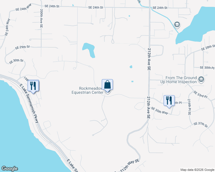 map of restaurants, bars, coffee shops, grocery stores, and more near 20802 Southeast 34th Street in Sammamish