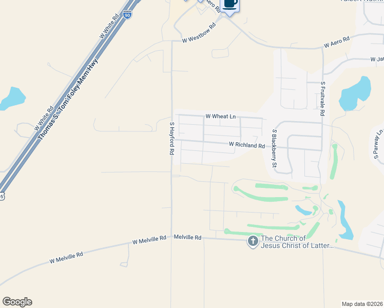 map of restaurants, bars, coffee shops, grocery stores, and more near 10418 W Salmonberry Rd in Cheney
