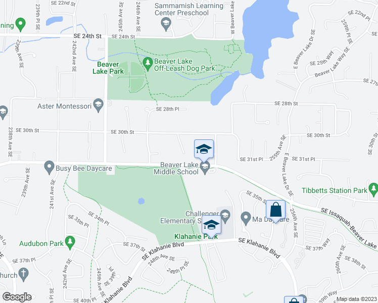 map of restaurants, bars, coffee shops, grocery stores, and more near 3036 249th Avenue Southeast in Sammamish