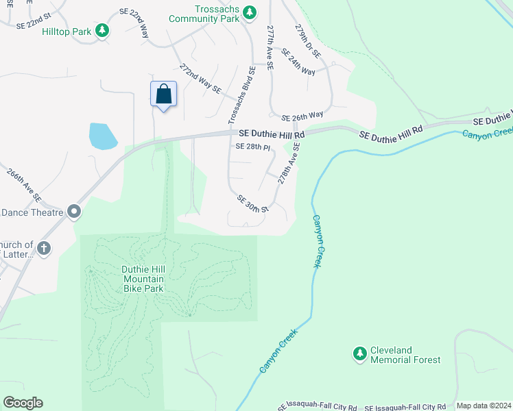 map of restaurants, bars, coffee shops, grocery stores, and more near 27540 Southeast 30th Street in Sammamish