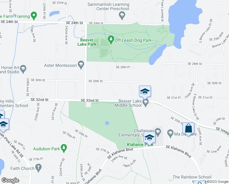 map of restaurants, bars, coffee shops, grocery stores, and more near 24704 Southeast 31st Place in Sammamish