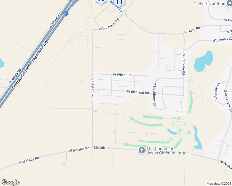 map of restaurants, bars, coffee shops, grocery stores, and more near 10418 W Salmonberry Rd in Cheney