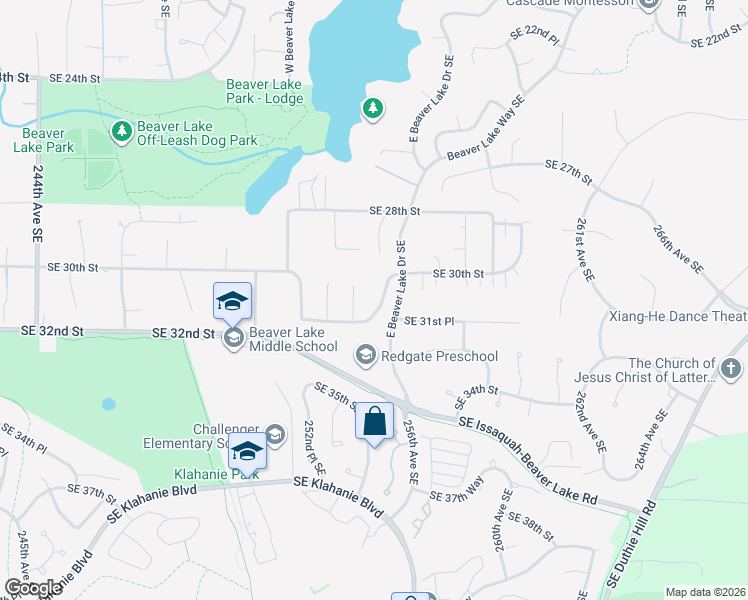 map of restaurants, bars, coffee shops, grocery stores, and more near 3033 255th Avenue Southeast in Sammamish