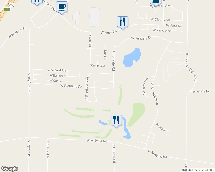 map of restaurants, bars, coffee shops, grocery stores, and more near 10010 West Richland Road in Cheney