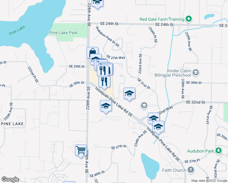 map of restaurants, bars, coffee shops, grocery stores, and more near in Sammamish