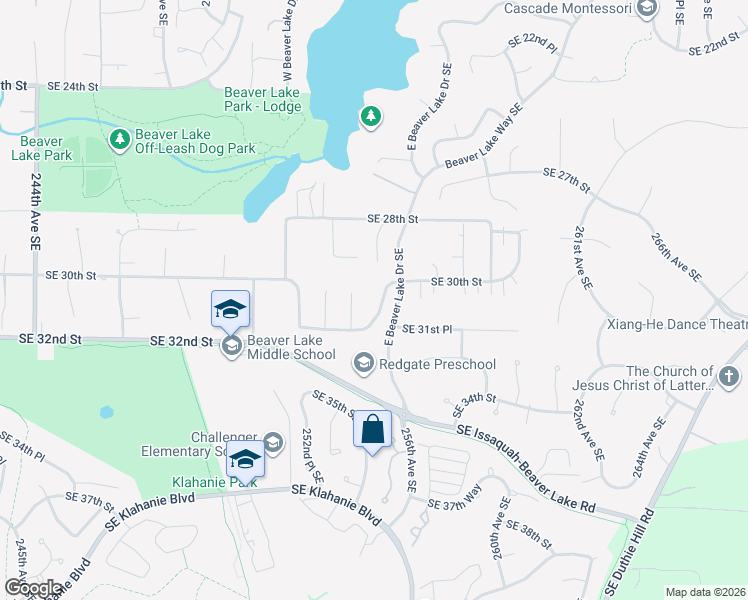 map of restaurants, bars, coffee shops, grocery stores, and more near 3023 255th Avenue Southeast in Sammamish