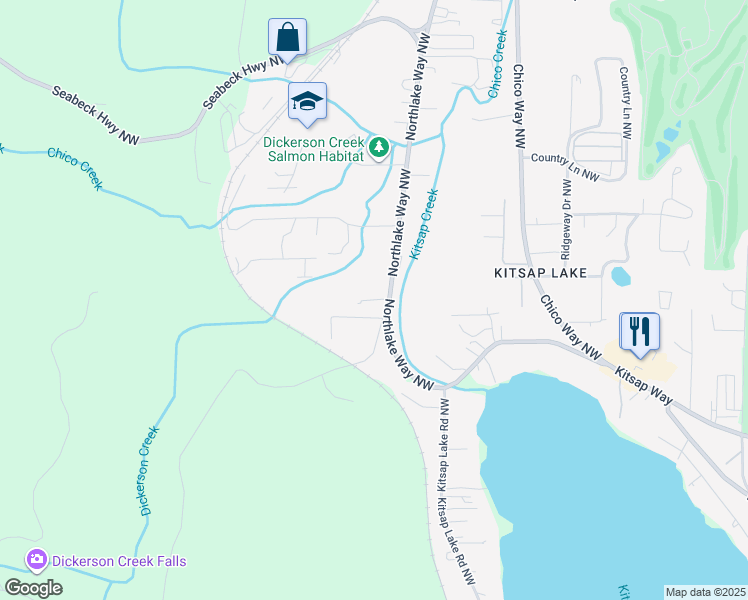 map of restaurants, bars, coffee shops, grocery stores, and more near 4792 NW Leber Ln in Bremerton