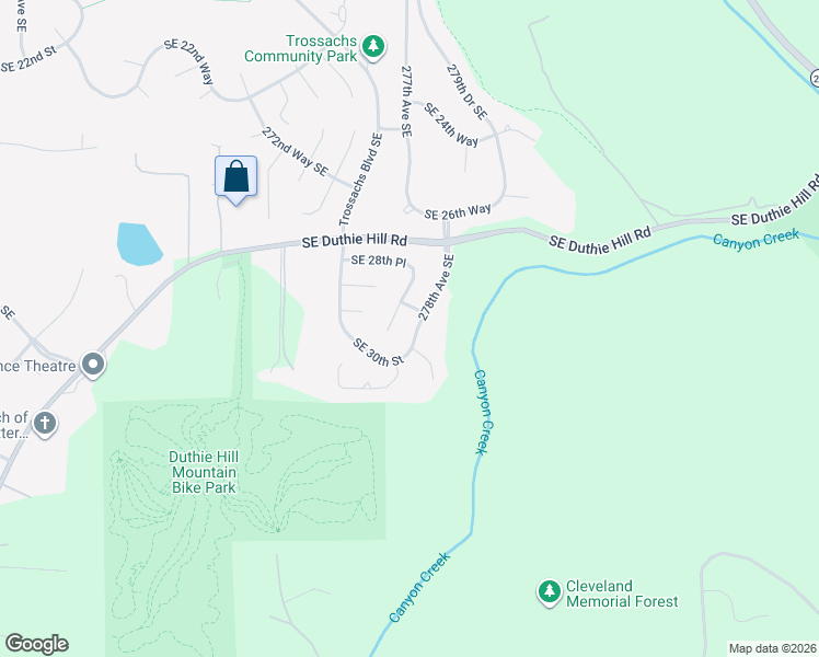 map of restaurants, bars, coffee shops, grocery stores, and more near 3004 278th Court Southeast in Issaquah