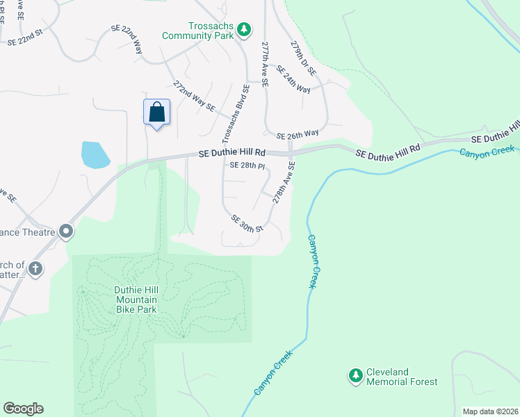 map of restaurants, bars, coffee shops, grocery stores, and more near 27540 Southeast 30th Street in Sammamish