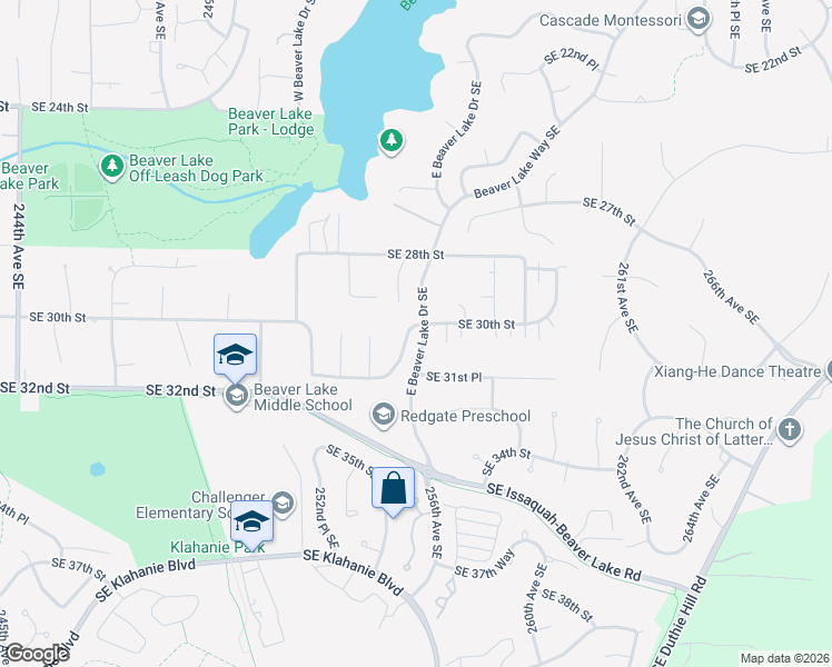 map of restaurants, bars, coffee shops, grocery stores, and more near 3033 255th Avenue Southeast in Sammamish