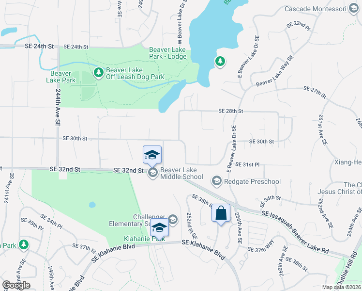 map of restaurants, bars, coffee shops, grocery stores, and more near 3036 252nd Place Southeast in Sammamish