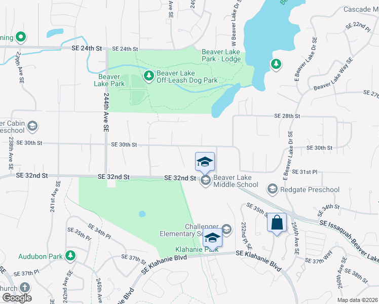 map of restaurants, bars, coffee shops, grocery stores, and more near 3036 249th Avenue Southeast in Sammamish