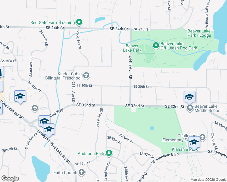 map of restaurants, bars, coffee shops, grocery stores, and more near 3023 243rd Avenue Southeast in Sammamish