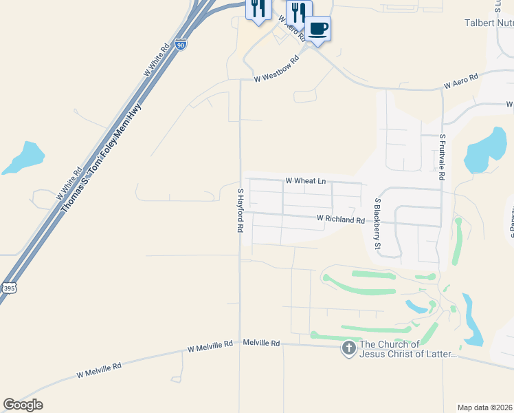 map of restaurants, bars, coffee shops, grocery stores, and more near W Salmonberry in Cheney