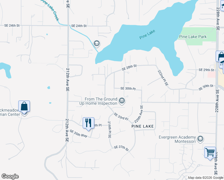 map of restaurants, bars, coffee shops, grocery stores, and more near 3007 217th Avenue Southeast in Sammamish