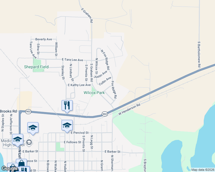 map of restaurants, bars, coffee shops, grocery stores, and more near 809 Angie Avenue in Medical Lake