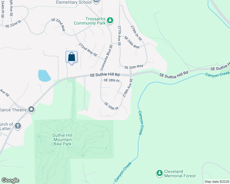 map of restaurants, bars, coffee shops, grocery stores, and more near 27549 Southeast 28th Court in Sammamish