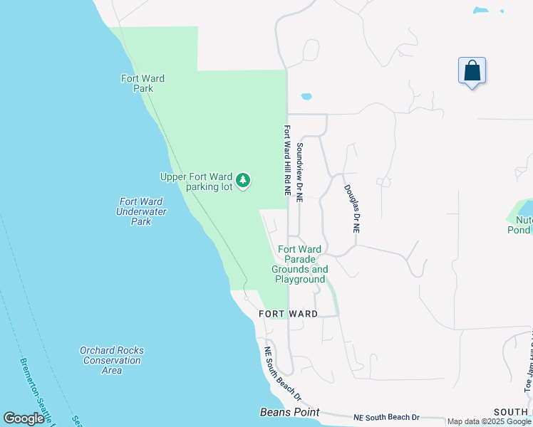 map of restaurants, bars, coffee shops, grocery stores, and more near in Bainbridge Island
