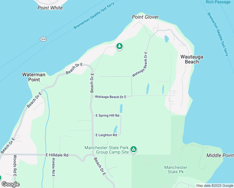 map of restaurants, bars, coffee shops, grocery stores, and more near 7033 Watauga Beach Drive East in Port Orchard