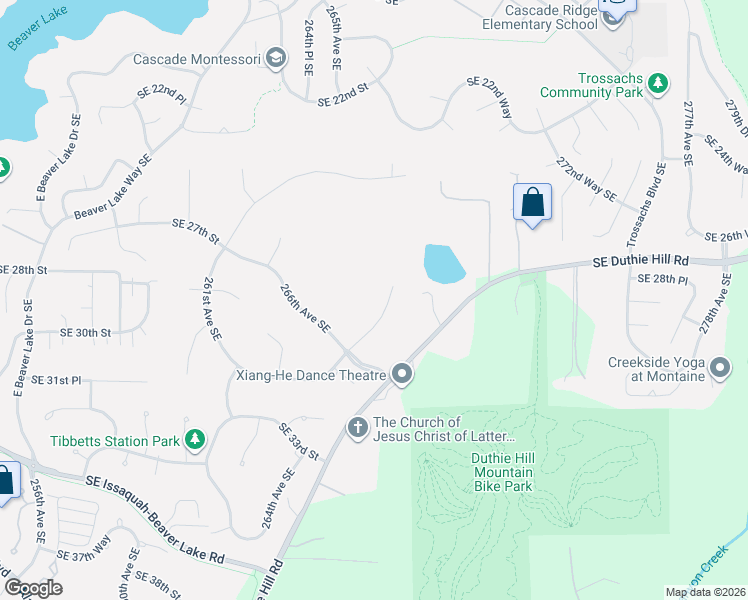 map of restaurants, bars, coffee shops, grocery stores, and more near 26635 Southeast 31st Street in Issaquah