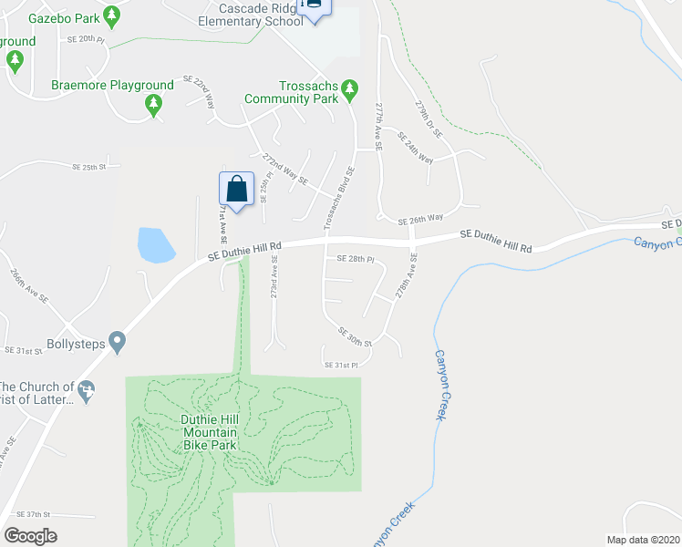map of restaurants, bars, coffee shops, grocery stores, and more near 27520 Southeast 28th Court in Sammamish