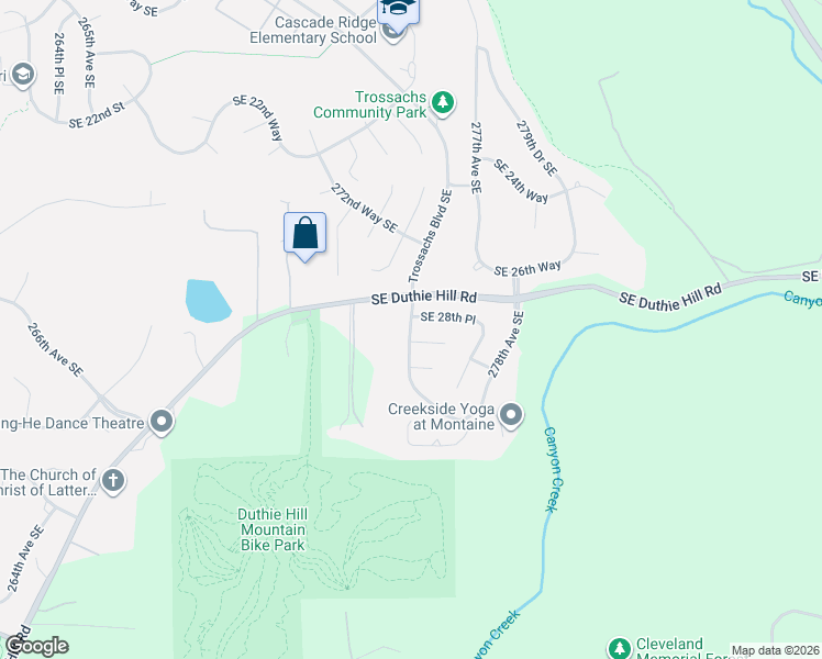 map of restaurants, bars, coffee shops, grocery stores, and more near 27505 Southeast 28th Court in Sammamish