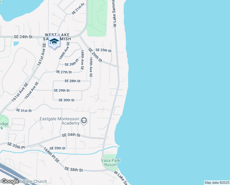 map of restaurants, bars, coffee shops, grocery stores, and more near 17132 Southeast 29th Place in Bellevue