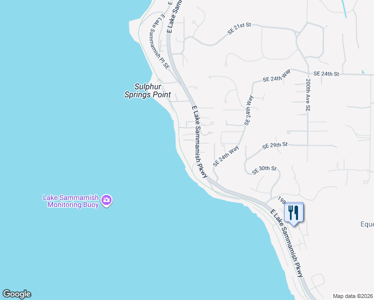 map of restaurants, bars, coffee shops, grocery stores, and more near 2811 East Lake Sammamish Parkway Southeast in Sammamish