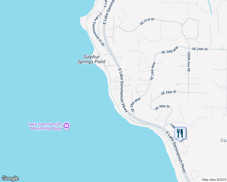 map of restaurants, bars, coffee shops, grocery stores, and more near 2811 East Lake Sammamish Parkway Southeast in Sammamish
