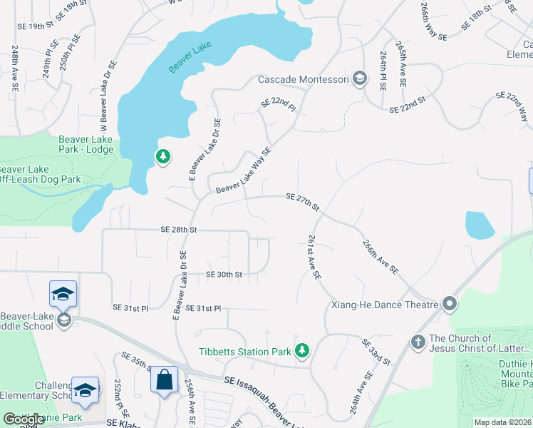 map of restaurants, bars, coffee shops, grocery stores, and more near 2741 258th Place Southeast in Issaquah