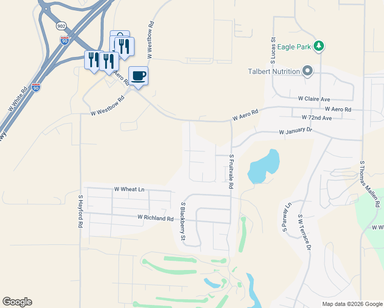 map of restaurants, bars, coffee shops, grocery stores, and more near 10205 Gabi Court in Cheney