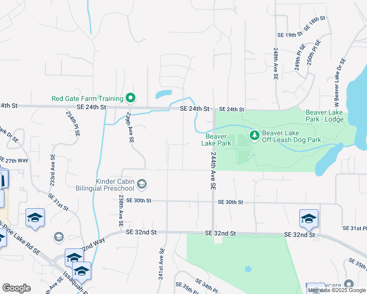 map of restaurants, bars, coffee shops, grocery stores, and more near 24152 Southeast 26th Place in Sammamish