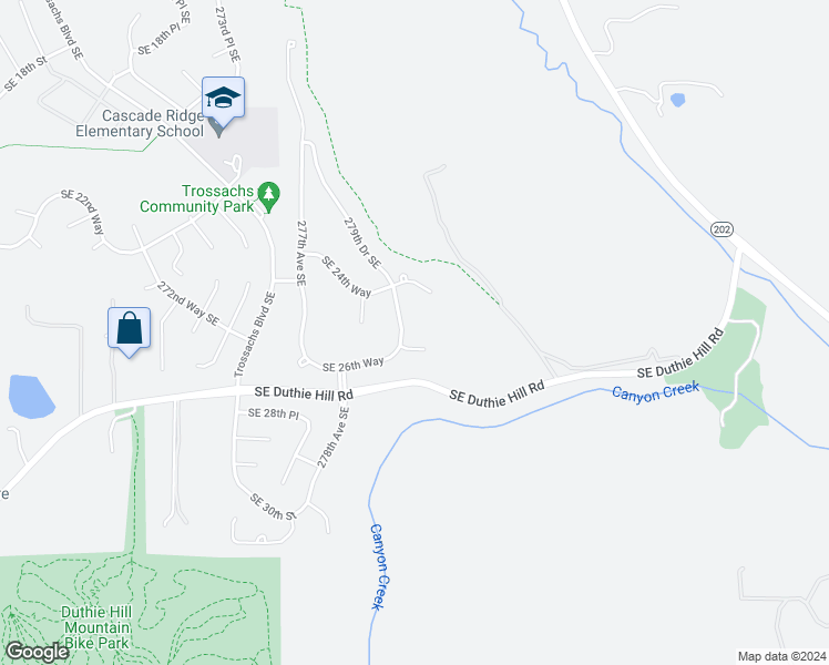map of restaurants, bars, coffee shops, grocery stores, and more near 2446 279th Drive Southeast in Sammamish