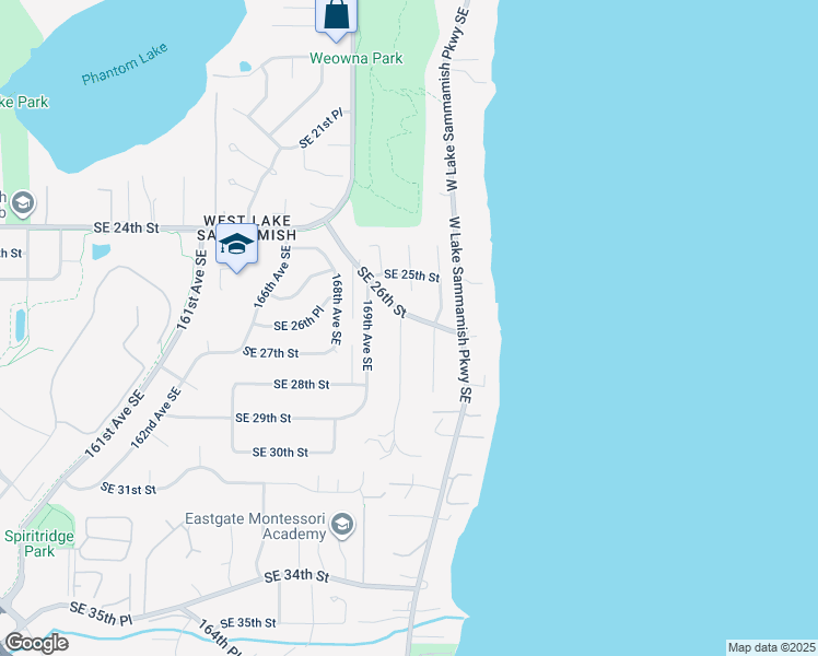 map of restaurants, bars, coffee shops, grocery stores, and more near 2606 170th Avenue Southeast in Bellevue