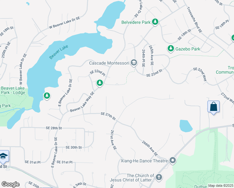 map of restaurants, bars, coffee shops, grocery stores, and more near 26047 Southeast 26th Court in Sammamish
