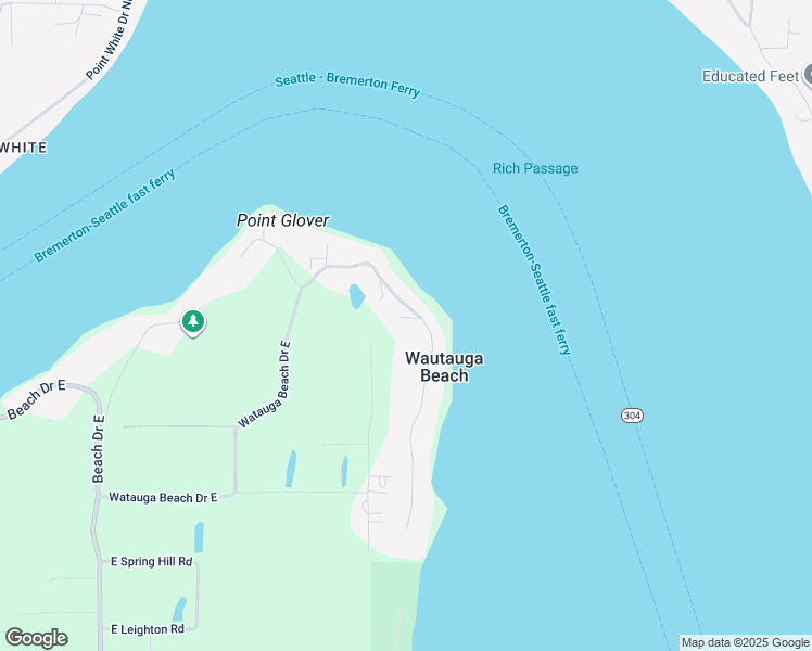 map of restaurants, bars, coffee shops, grocery stores, and more near 5960 Watauga Beach Drive East in Port Orchard