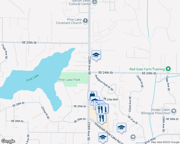 map of restaurants, bars, coffee shops, grocery stores, and more near in Sammamish