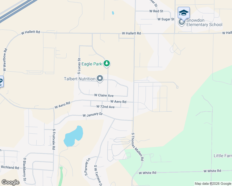 map of restaurants, bars, coffee shops, grocery stores, and more near 9315 West Caelen Avenue in Cheney